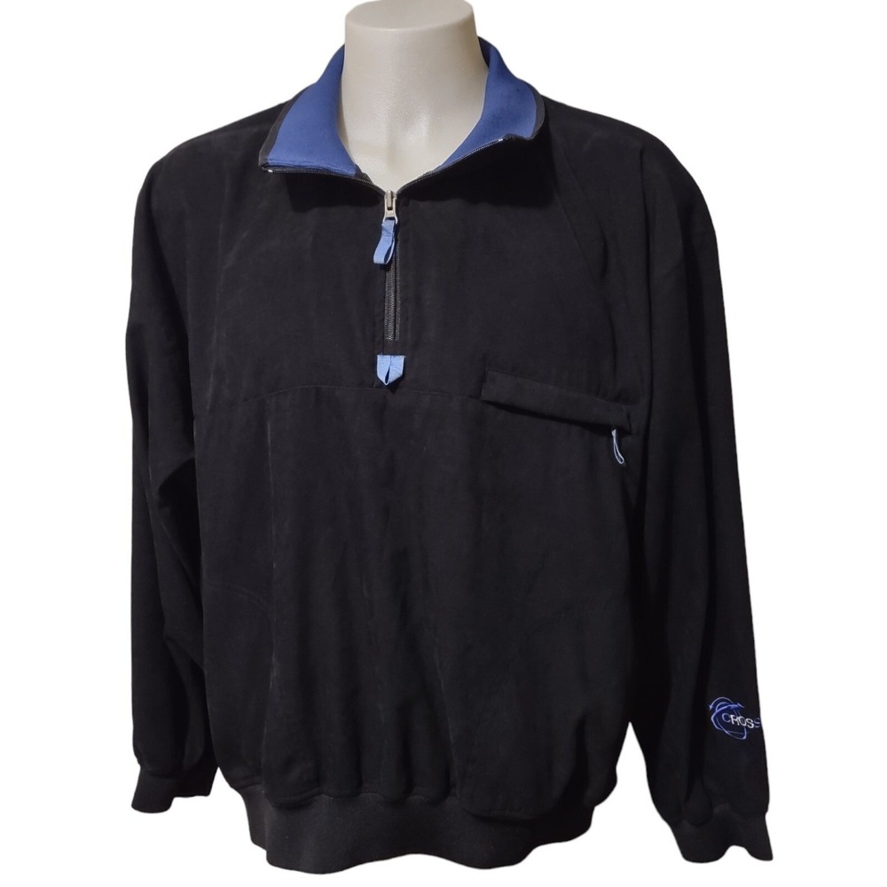 Arnold Palmer Pullover XL Mens Gorp Core Athleisure Black Blue Quarter Zip Logo